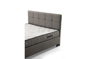 Dobbeltmadras, Base & Sengegærde Sudalmuni sæt lysegrå - 150 x 107 x 204 cm - Møbler - Senge - Komplet sengepakke