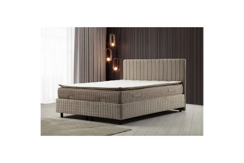 Dobbeltmadras, Base & Sengegærde Sudamal Sæt Brun - 140 x 114 x 200 cm - Møbler - Senge - Komplet sengepakke