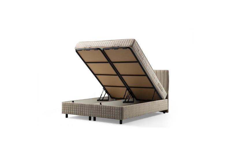 Dobbeltmadras, Base & Sengegærde Sudamal Sæt Brun - 150 x 114 x 200 cm - Møbler - Senge - Sengeramme & sengestel