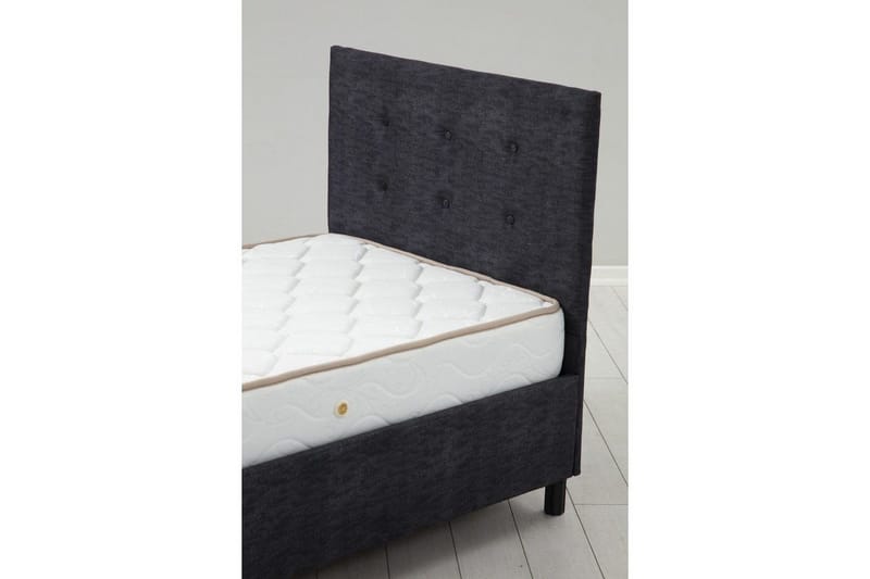 Dobbeltmadras, Base & Sengegærde Pilode Sæt Antracit - 160 x 107 x 204 cm - Møbler - Senge - Sengeramme & sengestel