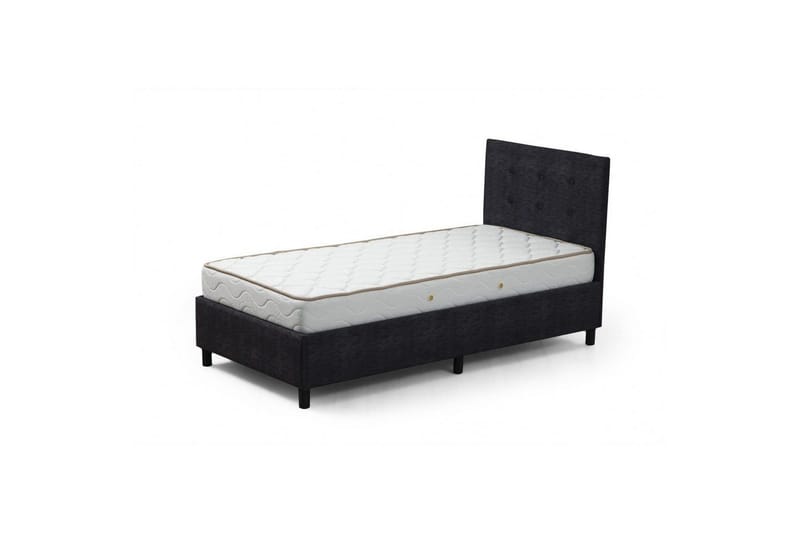 Dobbeltmadras, Base & Sengegærde Pilode Sæt Antracit, 120 x 107 x 204 cm