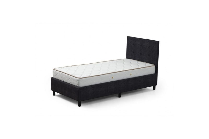 Dobbeltmadras, Base & Sengegærde Pilode Sæt Antracit, 160 x 107 x 204 cm