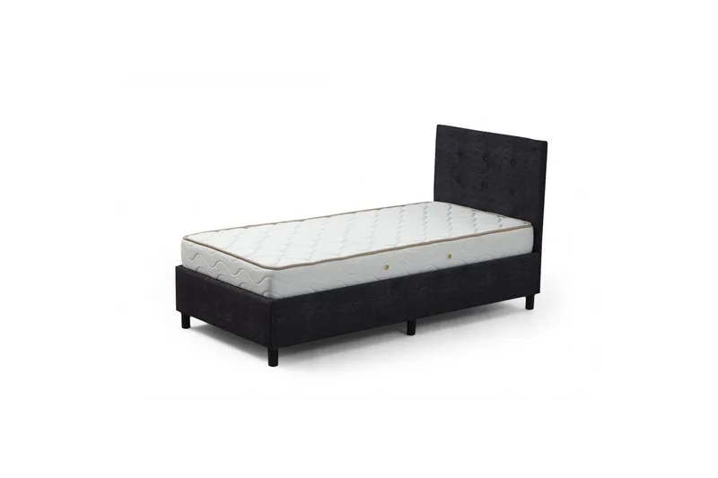 Dobbeltmadras, Base & Sengegærde Pilode Sæt Antracit, 160 x 107 x 204 cm