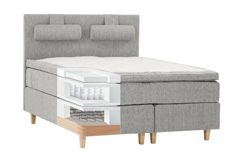 Grand Kontinentalseng 160x200 Grå - Møbler - Senge - Kontinentalsenge