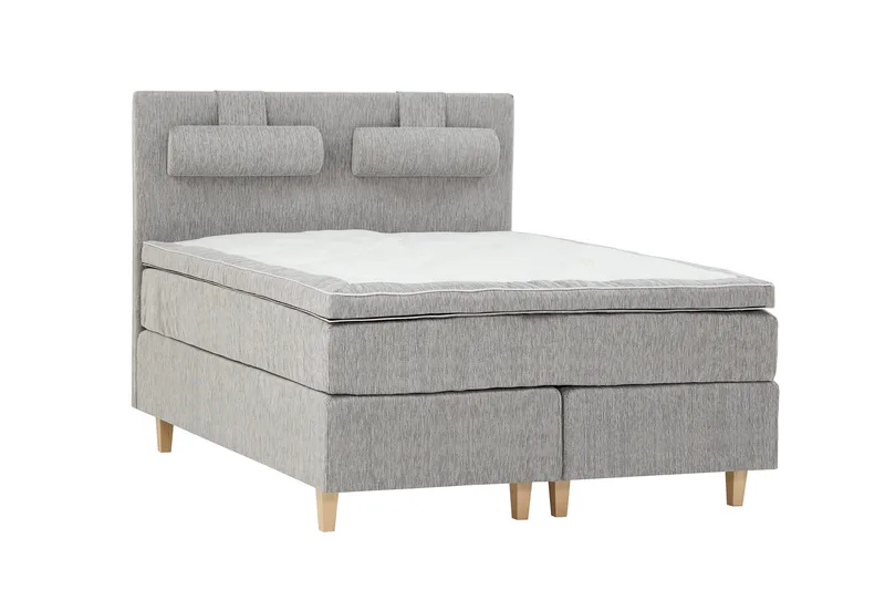 Grand Kontinentalseng 160x200 latexkerne, lysegrå