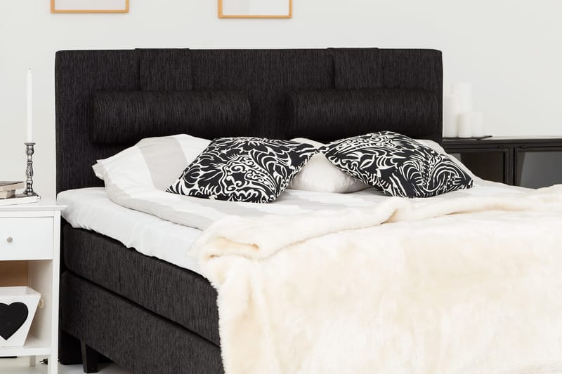 Grand Kontinentalseng 180x200 Sengepakke Sort - Latex - Møbler - Senge - Kontinentalsenge