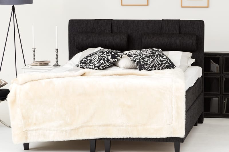 Grand Kontinentalseng 180x200 Sengepakke Sort - Latex - Møbler - Senge - Kontinentalsenge