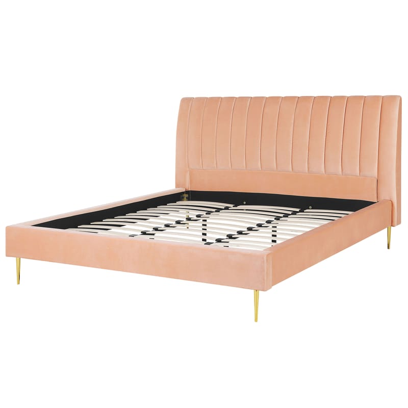 Dobbeltseng Marville 180x200 cm - Ferskenrosa - Møbler - Senge - Sengeramme & sengestel