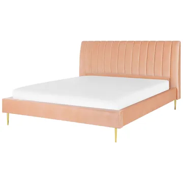 Dobbeltseng Marville 180x200 cm - Ferskenrosa - Møbler - Senge - Sengeramme & sengestel