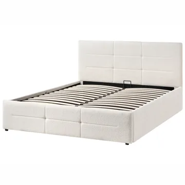 Dobbeltseng Massognes 140x200 cm - Off-White - Møbler - Senge - Sengeramme & sengestel