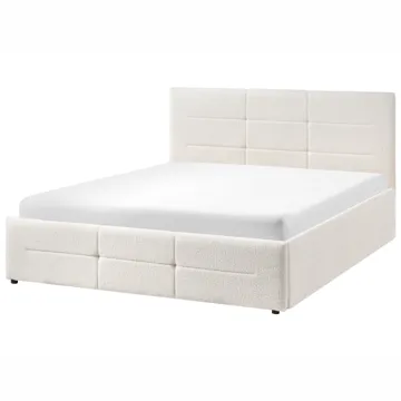 Dobbeltseng Massognes 140x200 cm - Off-White - Møbler - Senge - Sengeramme & sengestel