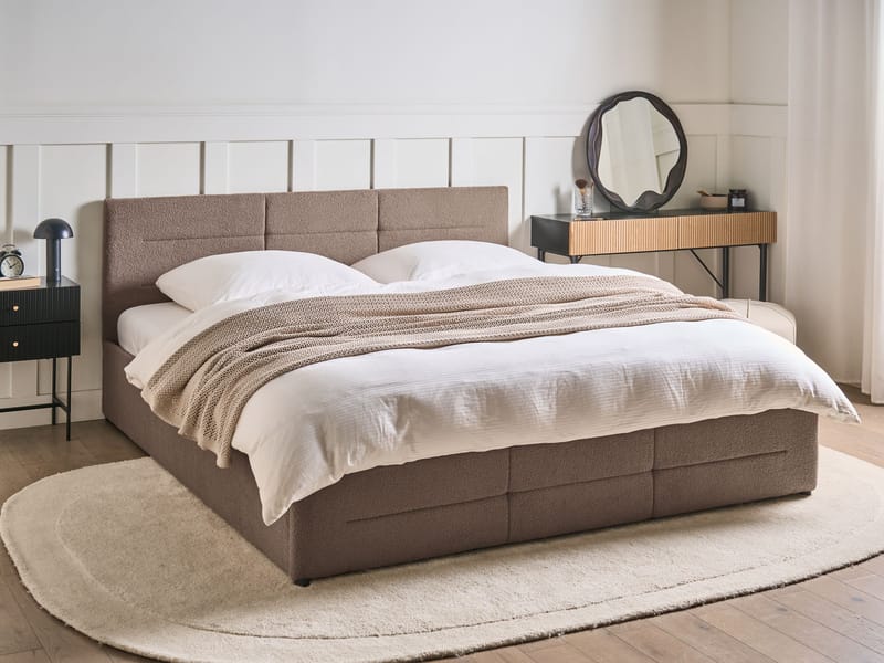 Dobbeltseng Massognes 180x200 cm - Taupe - Møbler - Senge - Sengeramme & sengestel