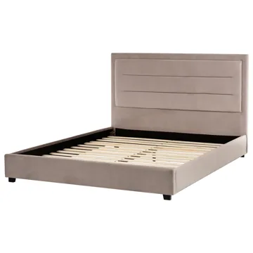 Dobbeltseng med lamelbund Rouen 160x200 cm - Taupe - Møbler - Senge - Sengeramme & sengestel