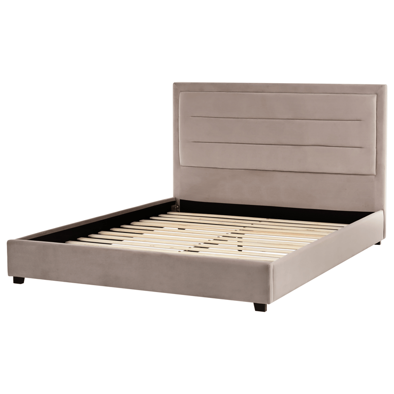 Dobbeltseng med lamelbund Rouen 160x200 cm - Taupe - Møbler - Senge - Sengeramme & sengestel