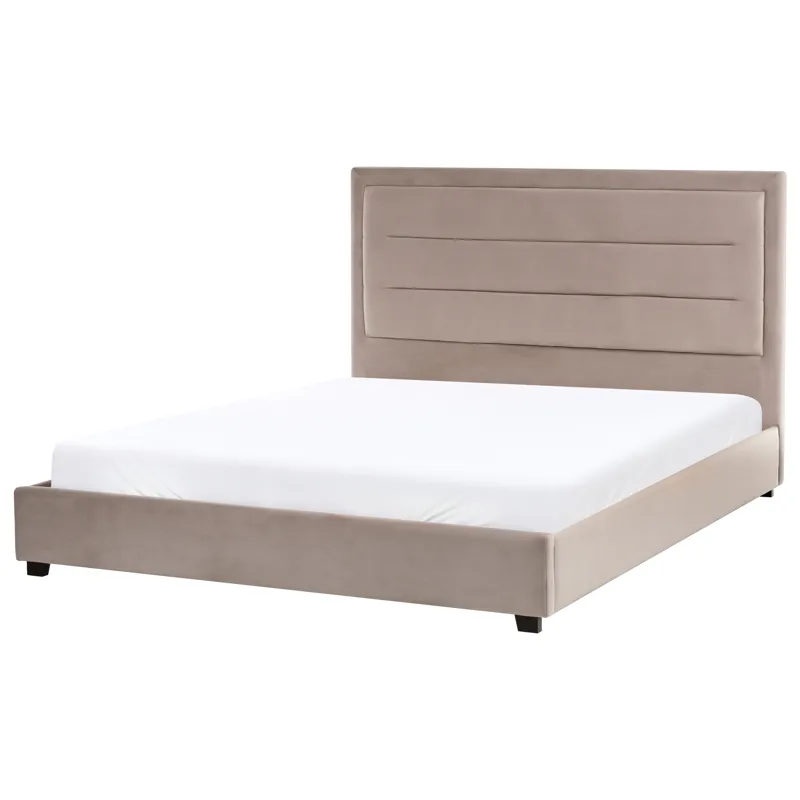 Dobbeltseng med lamelbund Rouen 160x200 cm, Taupe