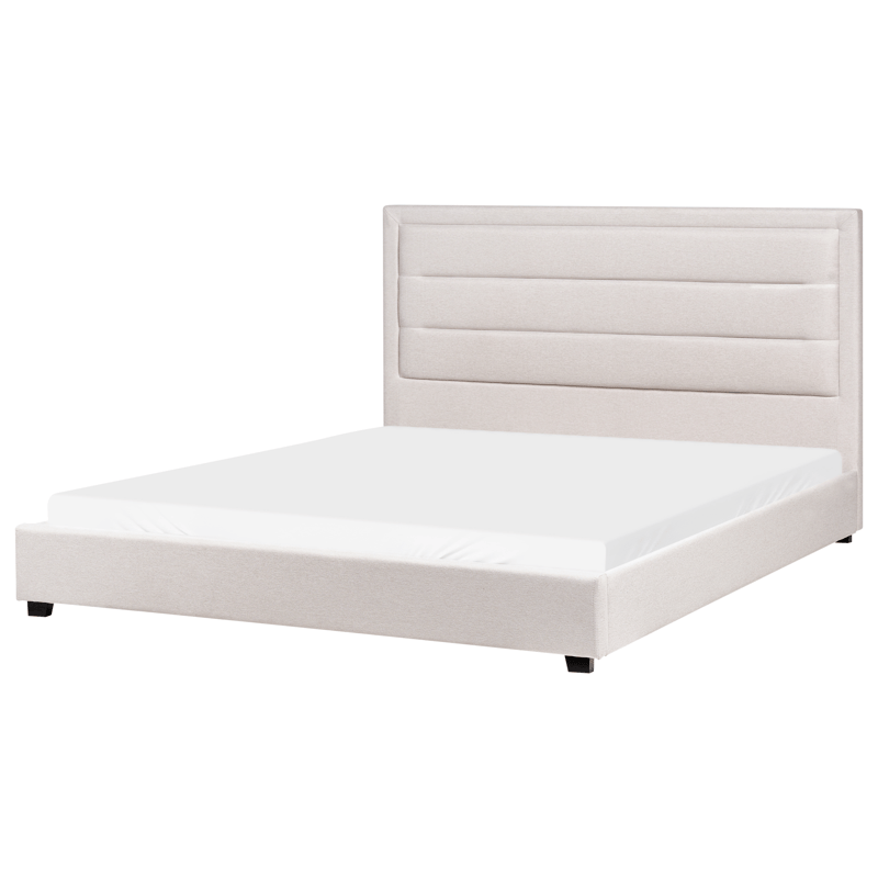 Dobbeltseng med lamelbund Rouen 180x200 cm, Lys beige