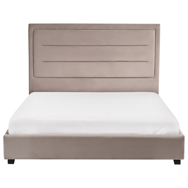 Dobbeltseng med lamelramme Rouen 140x200 cm - Taupe - Møbler - Senge - Sengeramme & sengestel