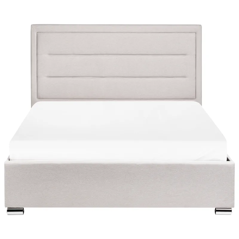 Dobbeltseng med opbevaring Rouen 140x200 cm - Lys beige - Møbler - Senge - Sengeramme & sengestel