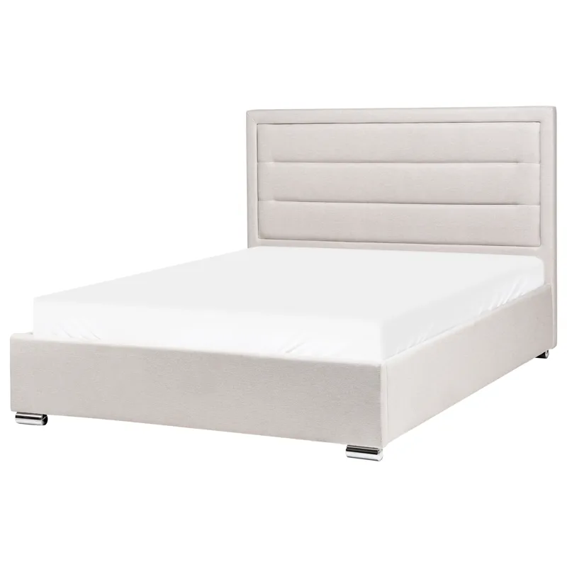 Dobbeltseng med opbevaring Rouen 140x200 cm - Lys beige - Møbler - Senge - Sengeramme & sengestel
