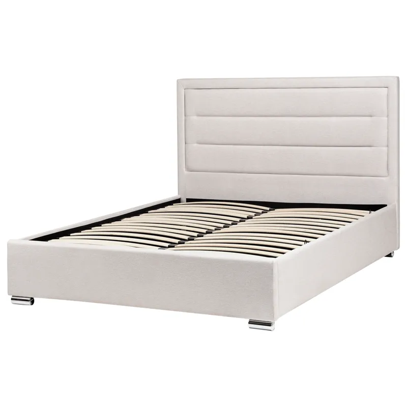 Dobbeltseng med opbevaring Rouen 140x200 cm - Lys beige - Møbler - Senge - Sengeramme & sengestel