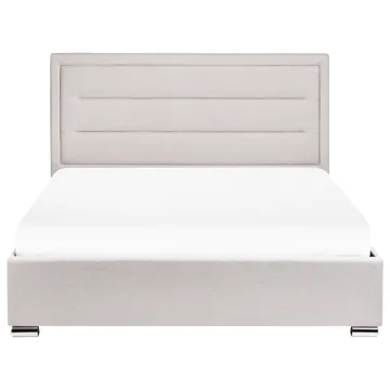 Dobbeltseng med opbevaring Rouen 160x200 cm - Lys beige - Møbler - Senge - Sengeramme & sengestel