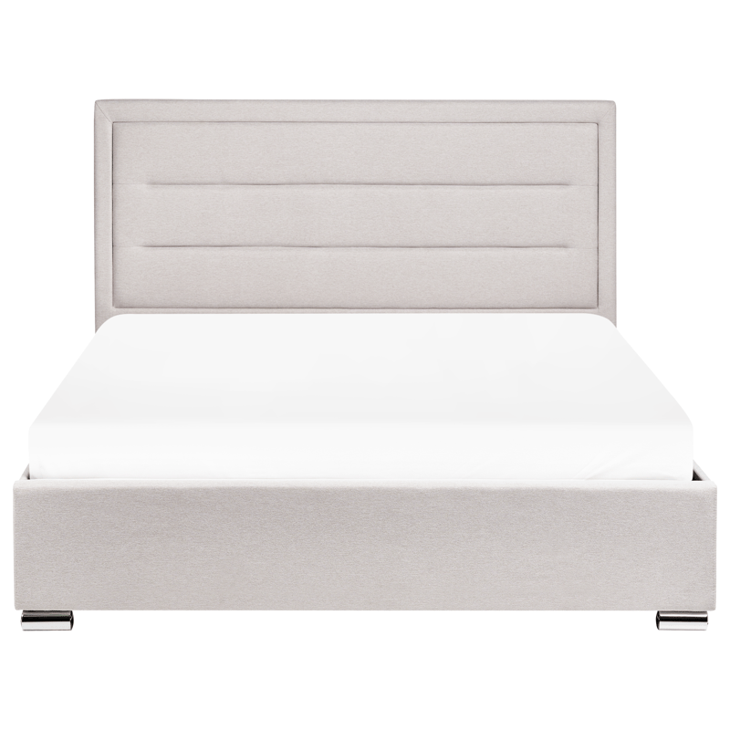 Dobbeltseng med opbevaring Rouen 160x200 cm - Lys beige - Møbler - Senge - Sengeramme & sengestel