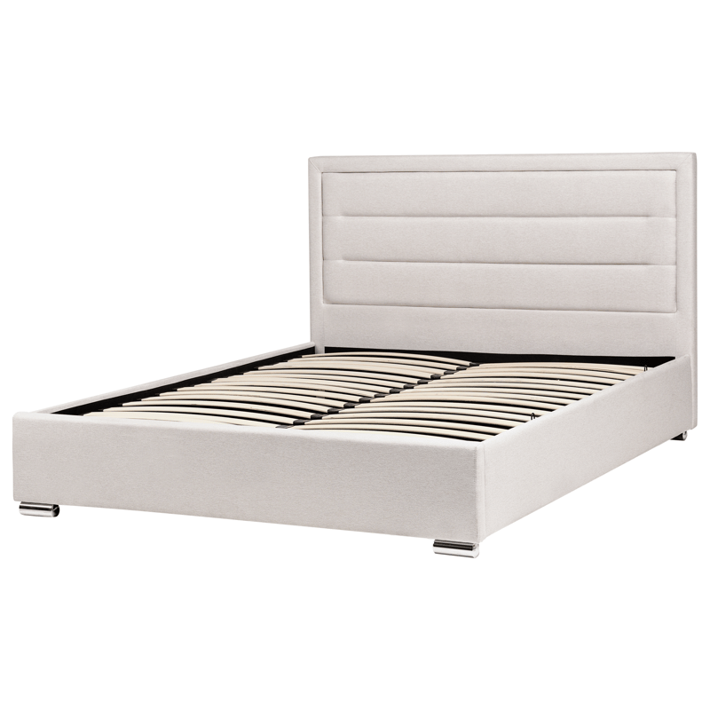 Dobbeltseng med opbevaring Rouen 160x200 cm - Lys beige - Møbler - Senge - Sengeramme & sengestel