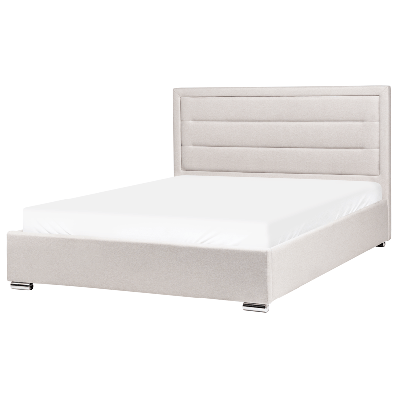 Dobbeltseng med opbevaring Rouen 160x200 cm - Lys beige - Møbler - Senge - Sengeramme & sengestel
