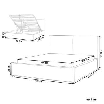Dobbeltseng Moissac 180x200 cm - Sort - Møbler - Senge - Sengeramme & sengestel