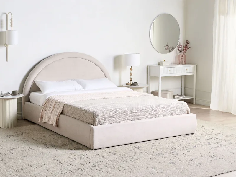 Dobbeltseng Mouzon 160x200 cm - Lys beige - Møbler - Senge - Sengeramme & sengestel