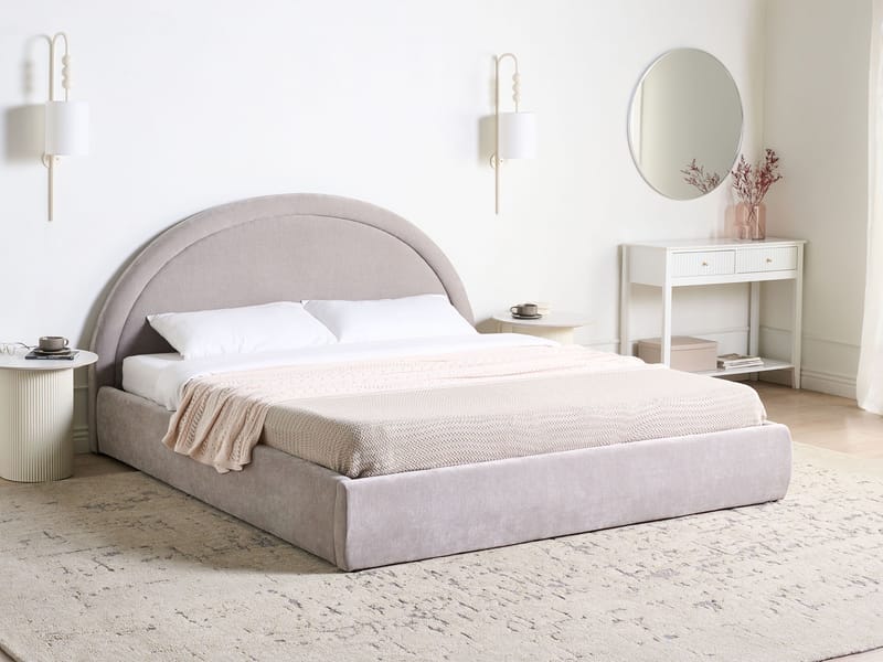 Dobbeltseng Mouzon 180x200 cm - Taupe - Møbler - Senge - Sengeramme & sengestel
