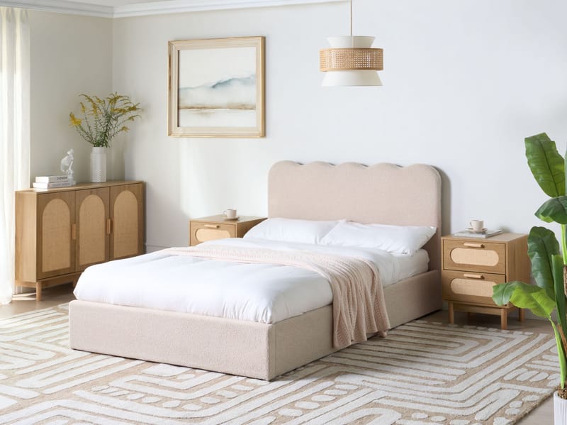 Dobbeltseng Nanterre 140x200 cm - Beige - Møbler - Senge - Sengeramme & sengestel
