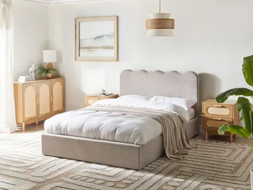 Dobbeltseng Nanterre 140x200 cm - Taupe - Møbler - Senge - Sengeramme & sengestel
