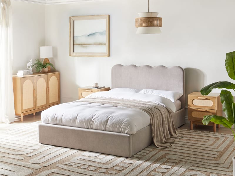 Dobbeltseng Nanterre 140x200 cm - Taupe - Møbler - Senge - Sengeramme & sengestel