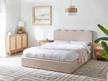 Dobbeltseng Nanterre 160x200 cm - Beige - Møbler - Senge - Sengeramme & sengestel