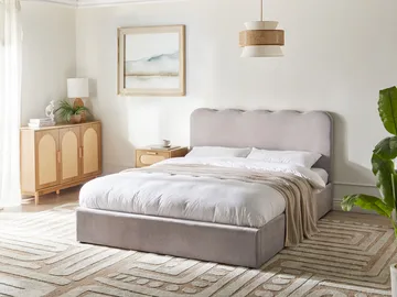 Dobbeltseng Nanterre 160x200 cm - Taupe - Møbler - Senge - Sengeramme & sengestel