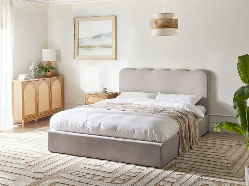 Dobbeltseng Nanterre 160x200 cm - Taupe - Møbler - Senge - Sengeramme & sengestel