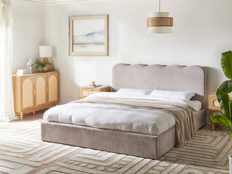 Dobbeltseng Nanterre 180x200 cm - Taupe - Møbler - Senge - Sengeramme & sengestel