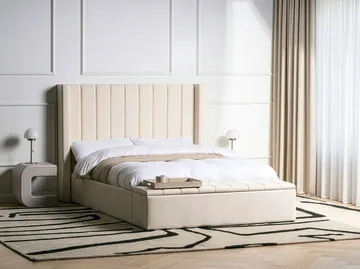 Dobbeltseng Noyers 140x200 cm - Off-White - Møbler - Senge - Sengeramme & sengestel