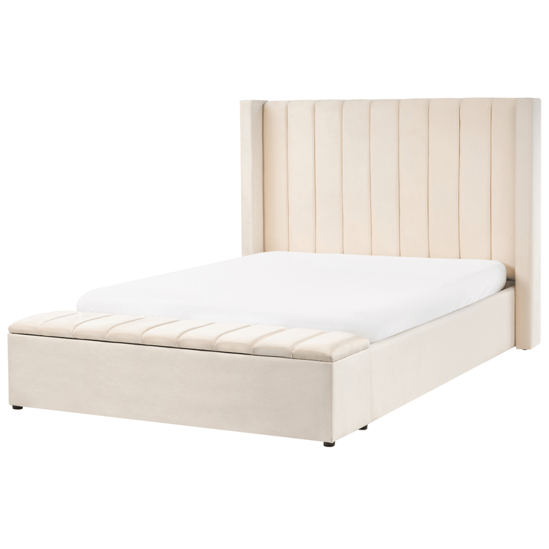 Dobbeltseng Noyers 140x200 cm - Off-White - Møbler - Senge - Sengeramme & sengestel