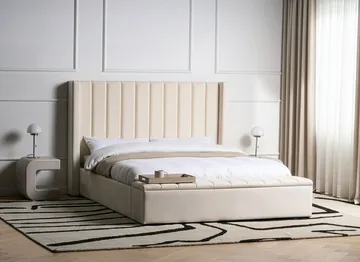 Dobbeltseng Noyers 160x200 cm - Off-White - Møbler - Senge - Sengeramme & sengestel