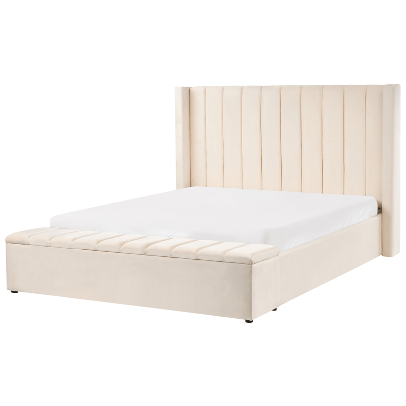 Dobbeltseng Noyers 160x200 cm - Off-White - Møbler - Senge - Sengeramme & sengestel
