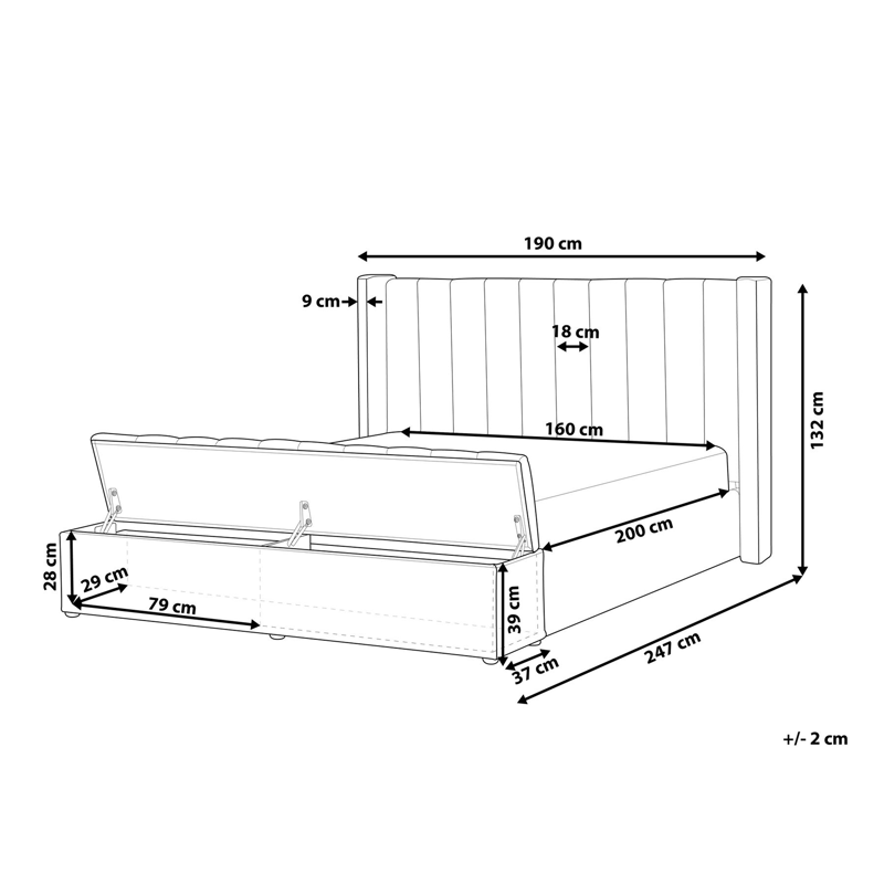 Dobbeltseng Noyers 160x200 cm - Off-White - Møbler - Senge - Sengeramme & sengestel