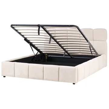 Dobbeltseng Noyon 160x200 cm - Lys beige - Møbler - Senge - Sengeramme & sengestel