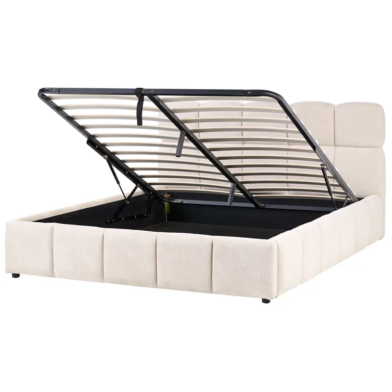 Dobbeltseng Noyon 160x200 cm - Lys beige - Møbler - Senge - Sengeramme & sengestel