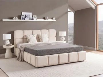 Dobbeltseng Noyon 180x200 cm - Lys beige - Møbler - Senge - Sengeramme & sengestel