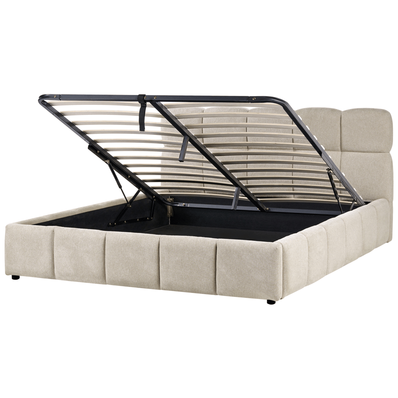 Dobbeltseng Noyon 180x200 cm - Taupe - Møbler - Senge - Sengeramme & sengestel