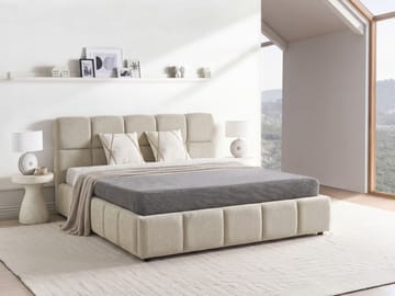 Dobbeltseng Noyon 180x200 cm - Taupe - Møbler - Senge - Sengeramme & sengestel