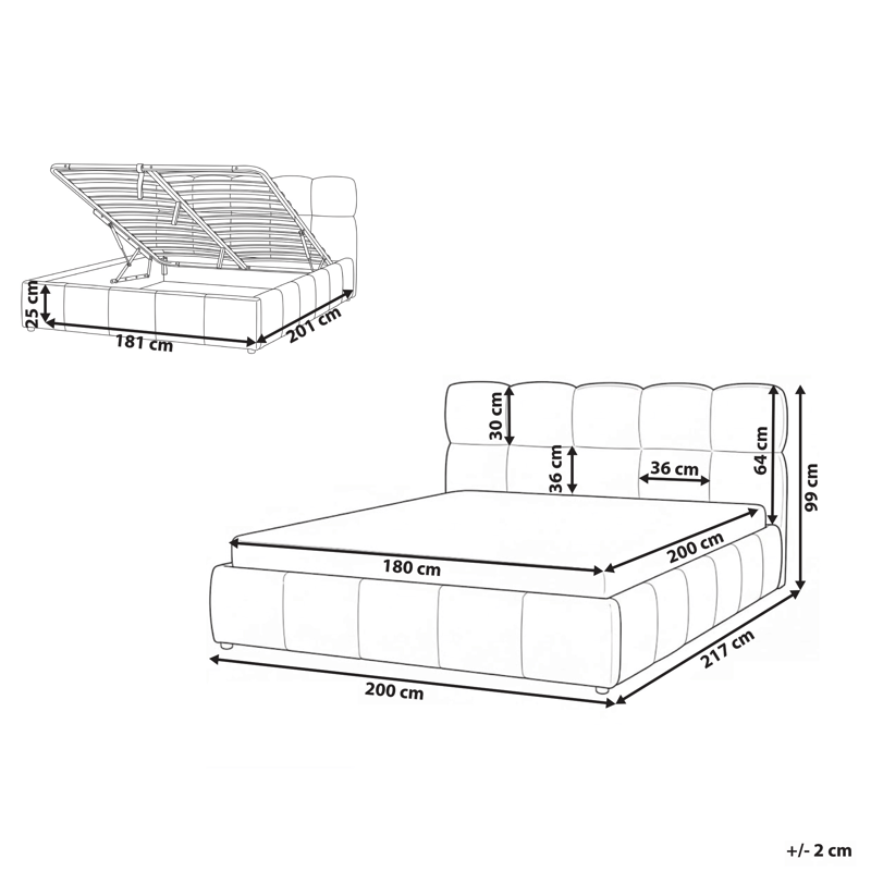Dobbeltseng Noyon 180x200 cm - Taupe - Møbler - Senge - Sengeramme & sengestel