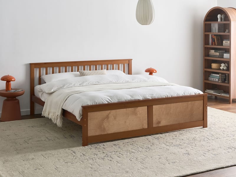 Dobbeltseng Olendon 180x200 - Brun - Møbler - Senge - Sengeramme & sengestel